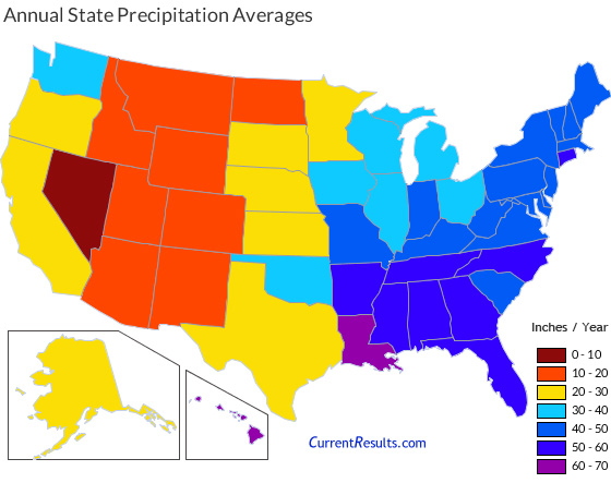 Summer Temperature Averages for Each USA State - Current Results