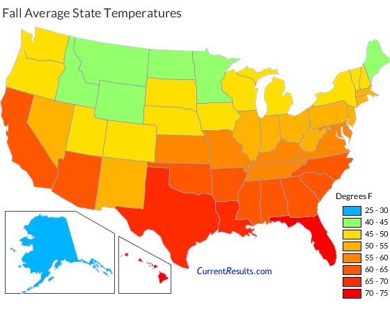 average winter temperature us map Usa State Temperatures Mapped For Each Season Current Results average winter temperature us map
